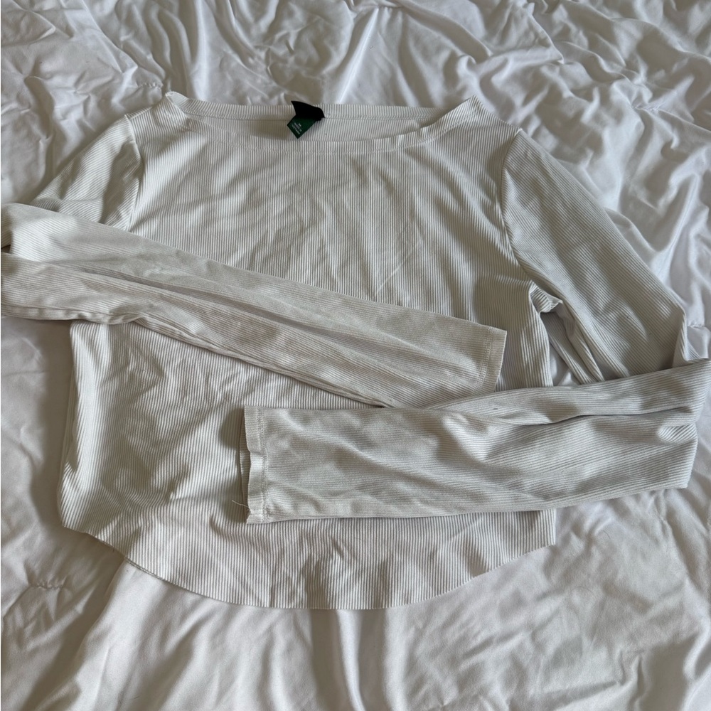 Wild Fable Ribbed White Top
